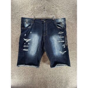 Southpole‎ Shorts Mens 50 Blue Denim Dark Wash Hip Hop Rap Casual Baggy Adult